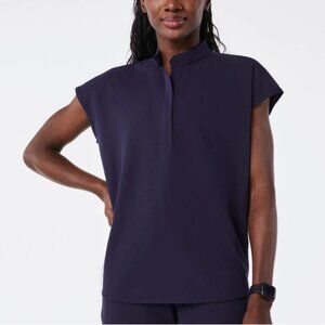 FIGS Rafaela Oversized Scrub Top™ Technical Collection Healthcare wear- NAVY